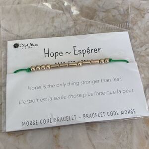 NWT Blue Moon Beads HOPE Morse Code Beaded Friendship Bracelet Unisex